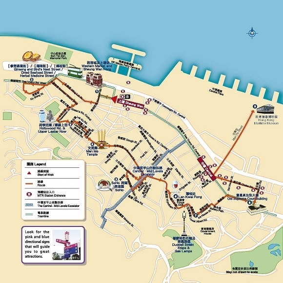 Hongkong Wanderroute & Rundgang: Central und Sheung Wan