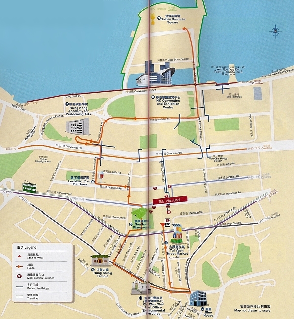 Hongkong Wanderroute & Rundgang: Wan Chai